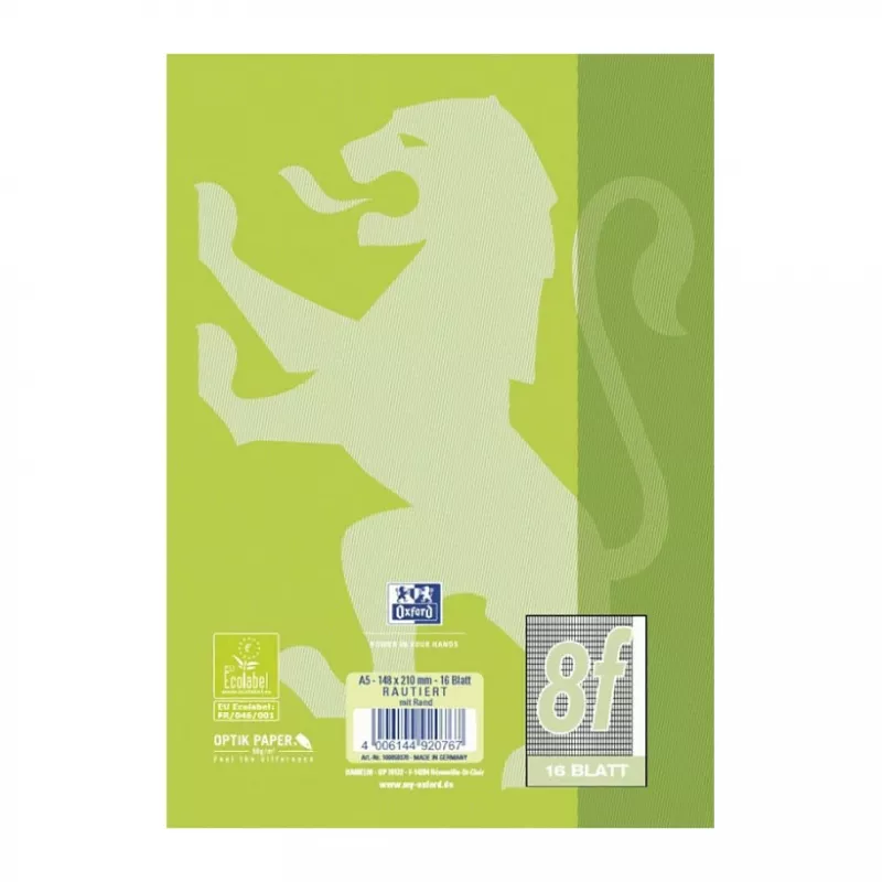 Oxford 100050370 quaderno A5 90 g/m2 verde