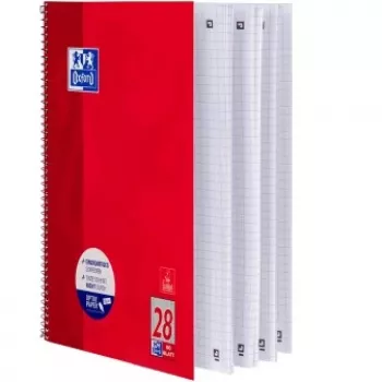 Oxford School A4+ quaderno college, rilegatura a spirale, a quadretti, 80 fogli, 160 pagine, 90 g/m² carta Optik, microforato, 4 fori