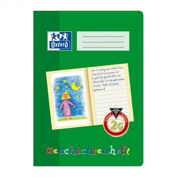Oxford 100050092 quaderno scolastico per racconti A4, 16 fogli, 90 g/m², verde