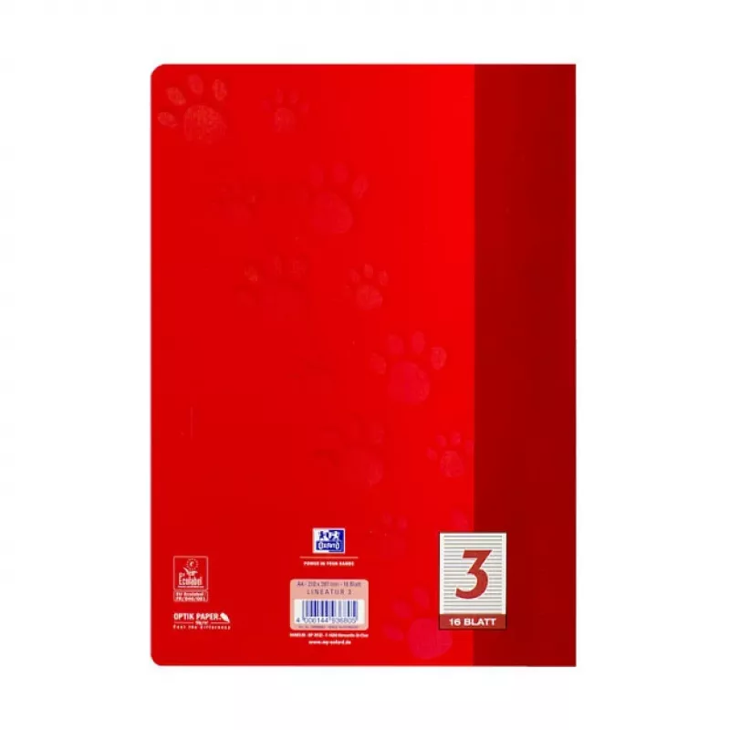 Oxford 100050402 quaderno A4 90 g/m2 rosso