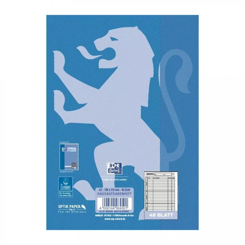 Oxford 100057950 quaderno A5 90 g/m2 blu