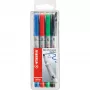 STABILO OHPen - 4 pezzi - nero - blu - verde - rosso - rotonda - media - 1 mm - inchiostro a base d'acqua