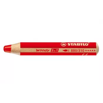 Penna multiuso STABILO Woody 3 in 1 - rosso - certificata PEFC - mina 10 mm - pezzo singolo