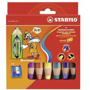 STABILO woody 3 in 1 Multi confezione da 6 - colori assortiti