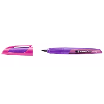 STABILO EASYbuddy penna stilografica - magenta / viola - sistema a cartucce - inchiostro blu reale - per destrimani e mancini - 1 pezzo