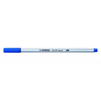 STABILO Pen 68 Brush - blu - punta a pennello - inchiostro a base acqua - esagonale - 1 penna