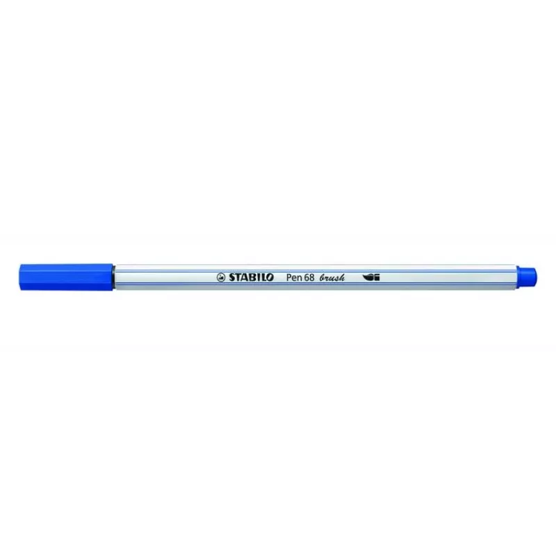 STABILO Pen 68 Brush - blu - punta a pennello - inchiostro a base acqua - esagonale - 1 penna