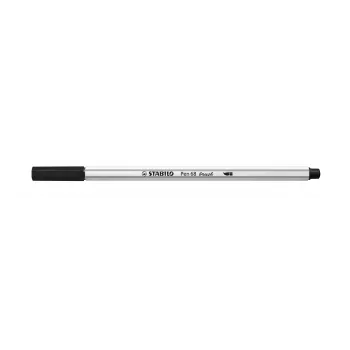 STABILO Pen 68 Brush - medio - nero - punta a pennello - inchiostro a base acqua - Germania - adulti e bambini