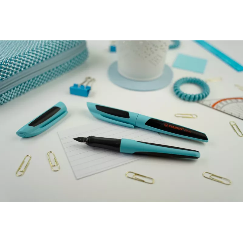 STABILO Flow Sporty penna stilografica azzurro/nero M Medium