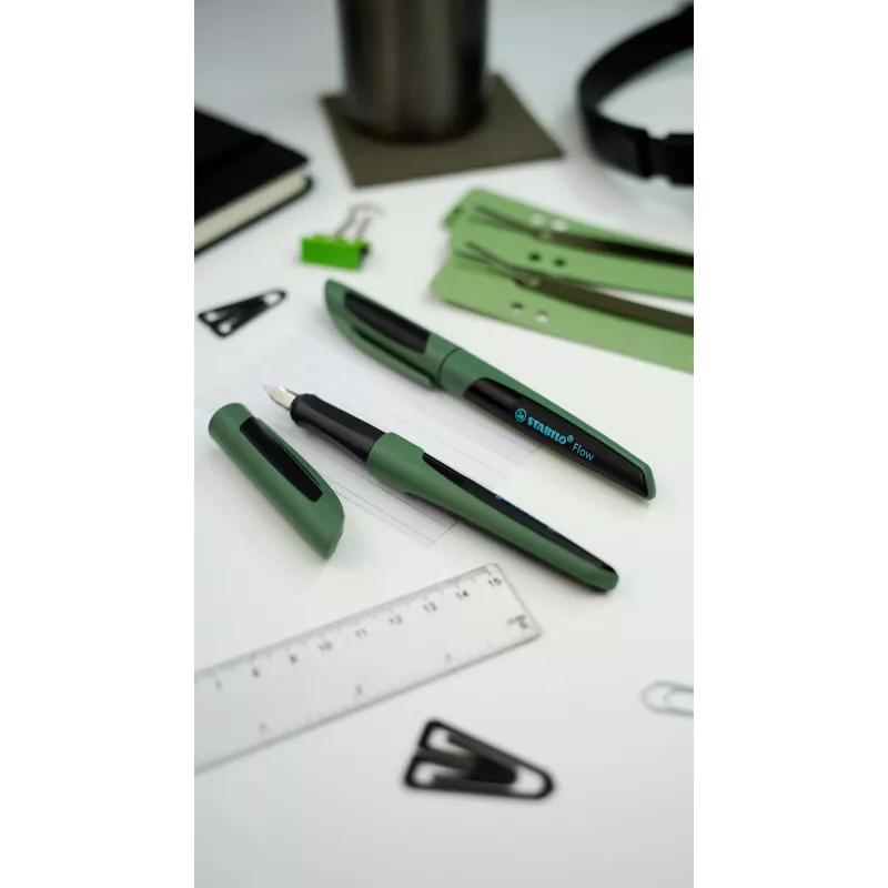 STABILO Flow Sporty penna stilografica pennino M nero/verde oliva