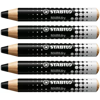 STABILO MARKdry pennarello cancellabile per lavagne bianche nero confezione da 5