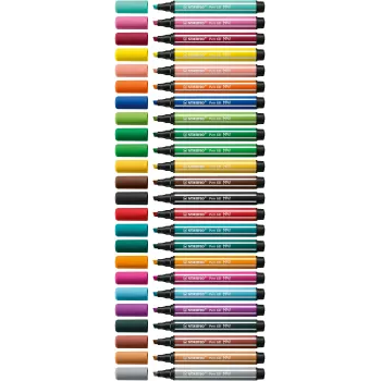 STABILO Pen 68 MAX set di 12 pennarelli in feltro ARTY Edition con punta a scalpello in astuccio di plastica