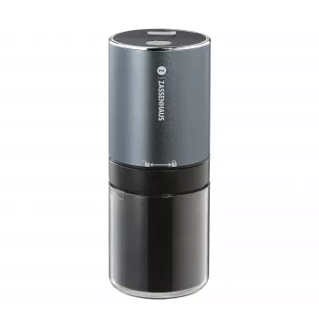 Zassenhaus Mini Master macinacaffè USB, macinatura conica in ceramica, ricaricabile, nero/argento