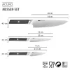 GEFU ACURO Set di coltelli da 3 pezzi - coltello da chef, coltello multiuso e coltello pelapatate