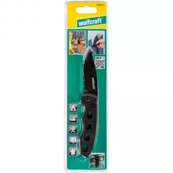 Wolfcraft Coltello pieghevole con lama dentellata 75 mm
