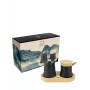 Peugeot Bali Fonte set macinasale e macinapepe con vassoio in legno, 8 cm, nero