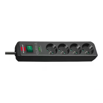 Brennenstuhl Eco-Line ciabatta 4 prese con protezione da sovratensione 1,5m nero 13,5kA
