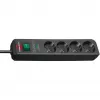 Brennenstuhl Eco-Line ciabatta 4 prese con protezione da sovratensione 1,5m nero 13,5kA