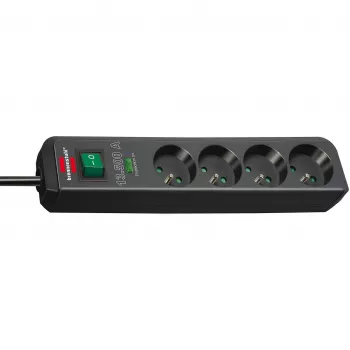 Brennenstuhl Eco-Line ciabatta 4 prese con protezione da sovratensione 1,5m nero 13,5kA