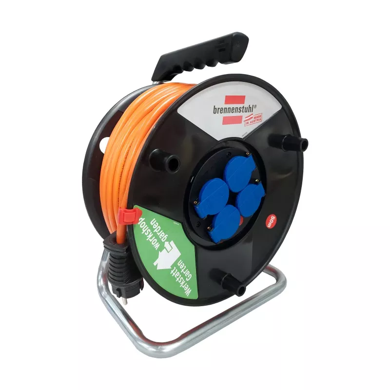 AKYGA AK-CR-06 Avvolgicavo prolunga 50m IP44 4 prese Schuko nero