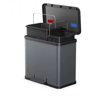 Hailo Oeko duo Plus L contenitore rifiuti, grigio scuro opaco