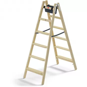 Hailo Master H80 scala a gradini a doppia faccia 2x6 gradini, portata 150 kg, argento