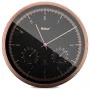 MEBUS 19778 Orologio da parete radiocontrollato con termoigrometro, argento/nero, display LCD, DCF77