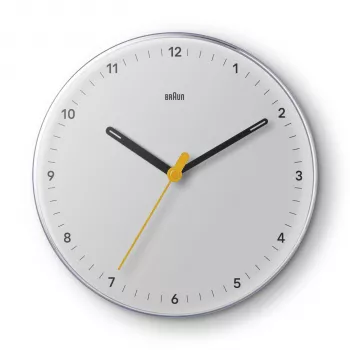 Braun BC26W Orologio da parete al quarzo analogico silent sweep 23 cm bianco