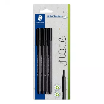 STAEDTLER Triplus fineliner 0,3 mm nero confezione da 4