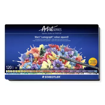 STAEDTLER Mars Lumograph Aquarell matita acquerellabile 104 M120, HB, mina grigia, esagonale, certificato PEFC, matita singola