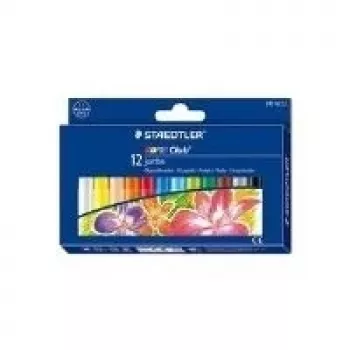STAEDTLER Noris Club 243 NC12 pastelli a cera - 12 colori misti - diametro 11 mm - scatola di cartone