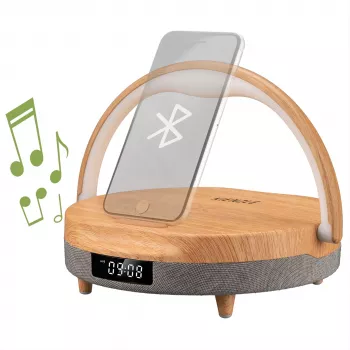 KIENZLE sveglia LED con altoparlante Bluetooth e caricabatterie wireless