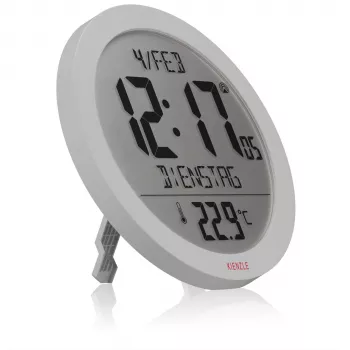 KIENZLE orologio da parete radiocontrollato DCF con indicazione della temperatura ambiente, bianco