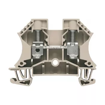 Weidmüller WDU 10 morsetto passante per guida DIN, connessione a vite, 10 mm², 57 A, beige, 50 pz.