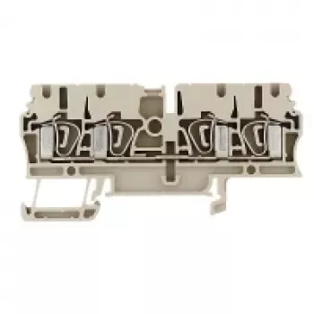 Weidmüller ZDU 2.5/4AN morsetto passante, connessione a molla, 2,5 mm², beige, 100 pz.