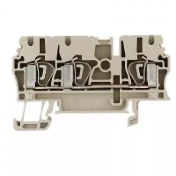 Weidmüller ZDU 2.5/3AN morsetto passante, connessione a molla, 2,5 mm², beige, 100 pz.