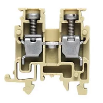 Weidmüller morsetto passante, connessione a vite, 2,5 mm², 800 V, 24 A, beige scuro, guida DIN TS 35