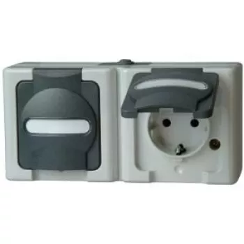 HEINRICH KOPP BLUE ELECTRIC combinazione da parete interruttore e presa Schuko, grigio (131256002)