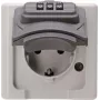 HEINRICH KOPP presa da parete 1 posto con chiusura IP44 grigio/nero 109856007