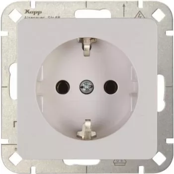 Heinrich Kopp Kopp HK02 presa con contatto di terra Arctic White da incasso 16A 250V tipo F con protezione per bambini