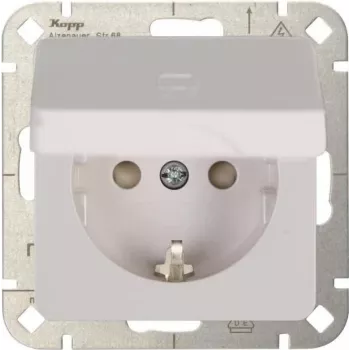 Heinrich Kopp HK02 presa Schuko con protezione maggiorata contro i contatti, bianco puro (RAL 9010), da incasso