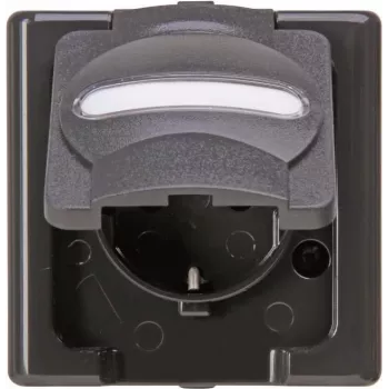 Heinrich Kopp presa Schuko da parete per ambienti umidi 1 posto BlueElectric antracite