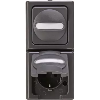 Heinrich Kopp BlueElectric combinazione prese da parete antracite lucido IP44
