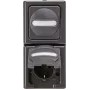 Heinrich Kopp BlueElectric combinazione prese da parete antracite lucido IP44