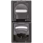 Heinrich Kopp BlueElectric presa a parete 2 posti IP44 antracite lucido con coperchio a ribalta
