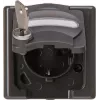 Heinrich Kopp BlueElectric presa a parete 1 posto antracite lucido IP44 con coperchio a ribalta e protezione bambini orizzontale
