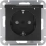 Heinrich Kopp presa SCHUKO con coperchio a ribalta, nero opaco, funzione di ricarica USB, IP44