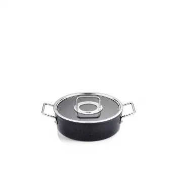 Fissler Adamant CA 24cm Pentola per brasato con coperchio in vetro, 4,2L, adatta all'induzione, antiaderente, made in Germany