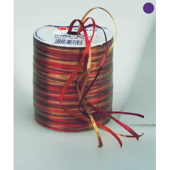 C.E. Pattberg nastro regalo raffia lucido rosso/oro 3,0 mm x 50,0 m