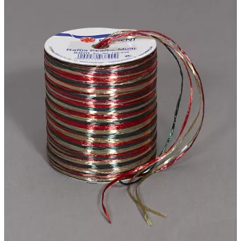 C.E. Pattberg nastro regalo raffia lucido rosso/marrone/verde 3,0 mm x 50,0 m